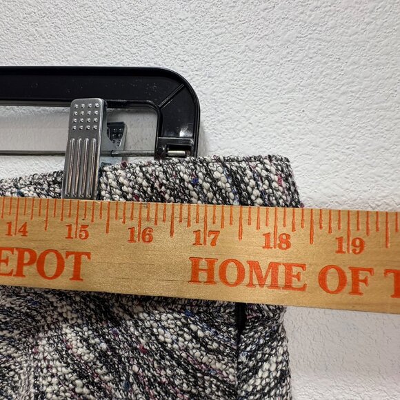 Worthington Womens Tweed-Style A-Line Skirt Belted Waist Gray Med Preppy Dark - Picture 6 of 7